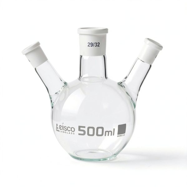 Eisco Distillation Flask Borosilicate Glass Three Necks Lab-0
