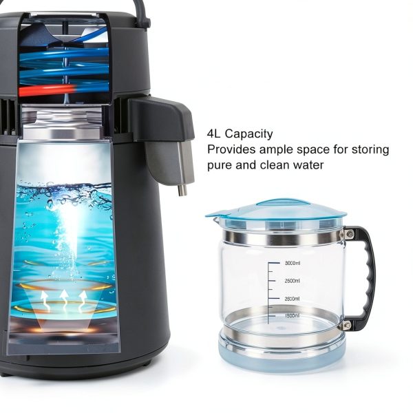 Jiawu Glass Distilled Water Carafe 4L Capacity with Lid-1