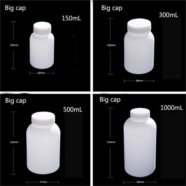 ZGHSWM HDPE Lab Bottles Chemical Resistant Wide Opening-2