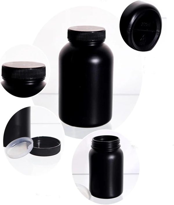 ZGHSWM HDPE Lab Bottles Chemical Resistant Wide Opening-5