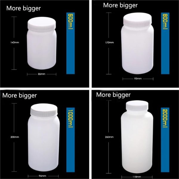 ZGHSWM HDPE Lab Bottles Chemical Resistant Wide Opening-3