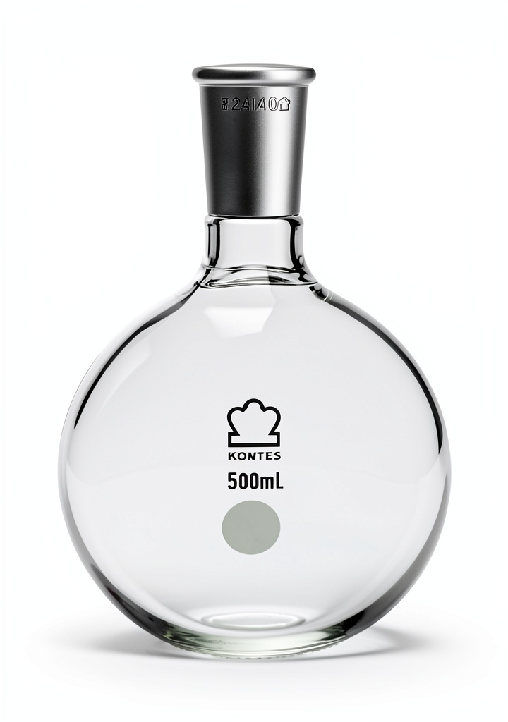 Kimble Chase distillation flask in a laboratory setting