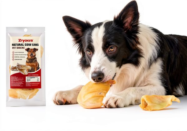 Natural Cow Ears for Dogs Zryoxra Dental Chew High Protein 120g-4