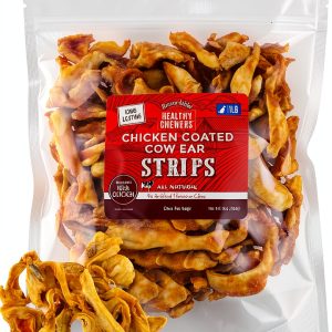 Chicken Coated Cow Ear Strips Rewardables Treats 1lb Bag Real Chicken-0
