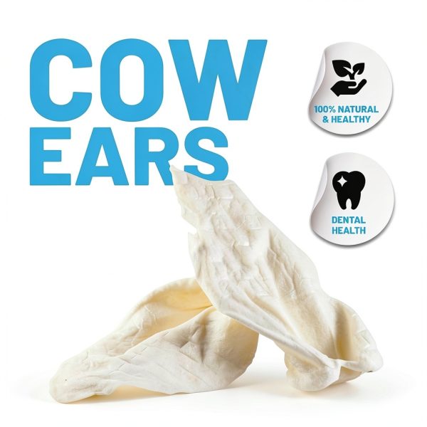 Sitka Farms Whole Cow Ears for Dogs 5 Count Premium Rawhide Free Chew-1