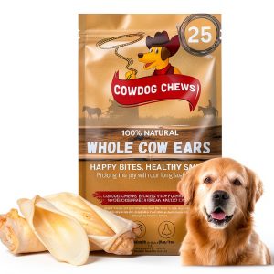 Cowdog Chews Premium Cow Ears 25 Pack – Natural Collagen Rich Chews-0