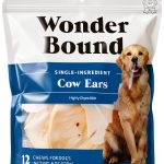 Wonder Bound Cow Ears Dog Treats Amazon Brand Beef Digestible 12-Pack-0