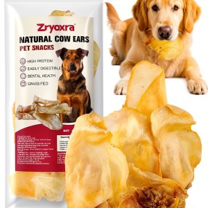 Natural Cow Ears for Dogs Zryoxra Dental Chew High Protein 120g-0