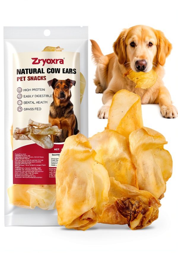 Natural Cow Ears for Dogs Zryoxra Dental Chew High Protein 120g-0