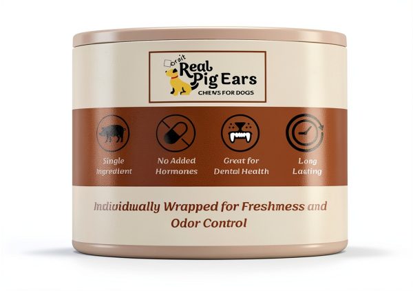 All Natural Pig Ears by crait Single Ingredient Fresh Wrapped 4 Pack-1