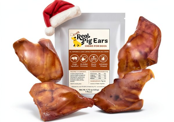 All Natural Pig Ears by crait Single Ingredient Fresh Wrapped 4 Pack-0