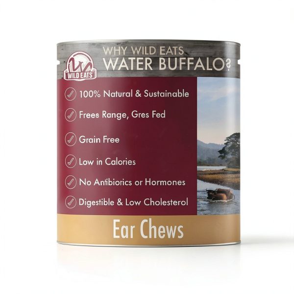 Wild Eats Water Buffalo All Natural Ear Dog Chews, Dog Treats & Snacks - 20 Piece Value Pack (Grain Free Treats - Great Alternative to Pig Ears, Cow Ears, Bones & Rawhides)-4