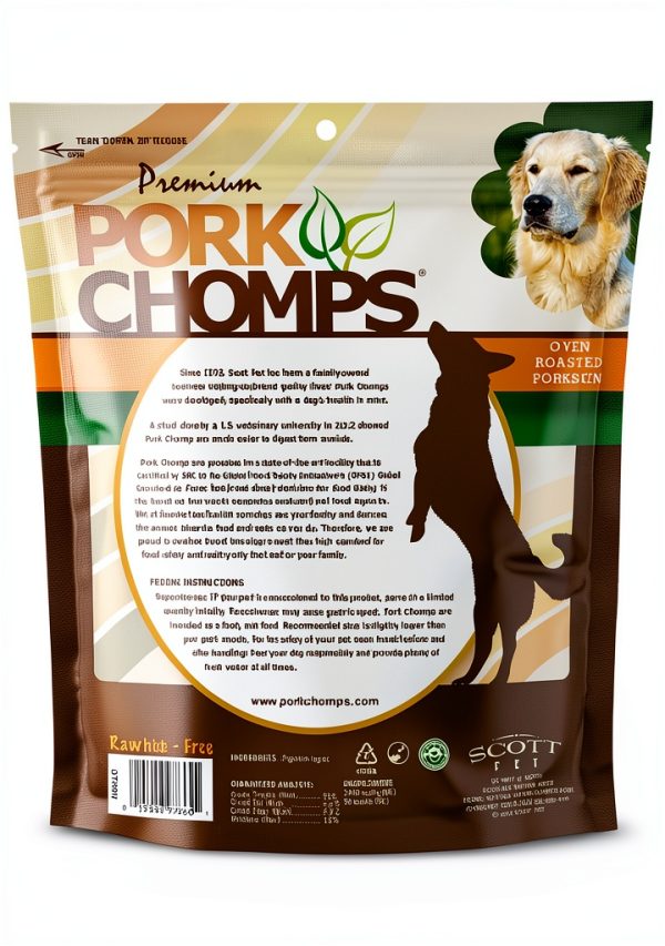 Pork Chomps Roasted Pork Skin Dog Chews Ear Shapes 10 Count-0