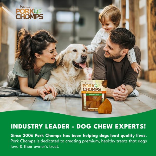 Pork Chomps Roasted Pork Skin Dog Chews Ear Shapes 10 Count-5