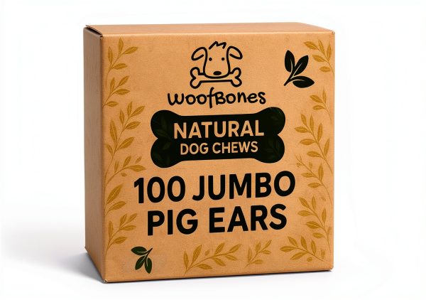 All Natural Jumbo Whole Pig Ears for Dogs (100 Pack) – 100% Natural Pork Ear Dog Treat-0