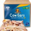 Brazilian Pet Natural Cow Ears for Dogs 50 Pack Over 5in Free-Range-0