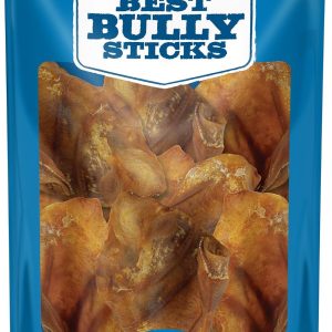 Best Bully Sticks Pig Ears for Dogs 12 Count Natural Full Pig Ears-0