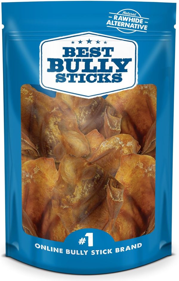 Best Bully Sticks Pig Ears for Dogs 12 Count Natural Full Pig Ears-0