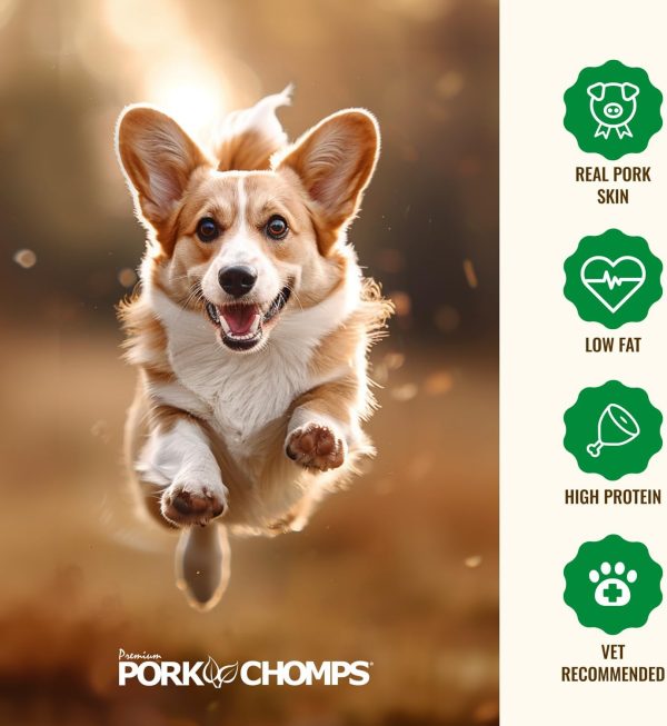 Pork Chomps Roasted Pork Skin Dog Chews Ear Shapes 10 Count-4